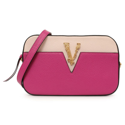 Exclusive Versace Fuchsia Calfskin Small Virtus Camera Bag — Front View