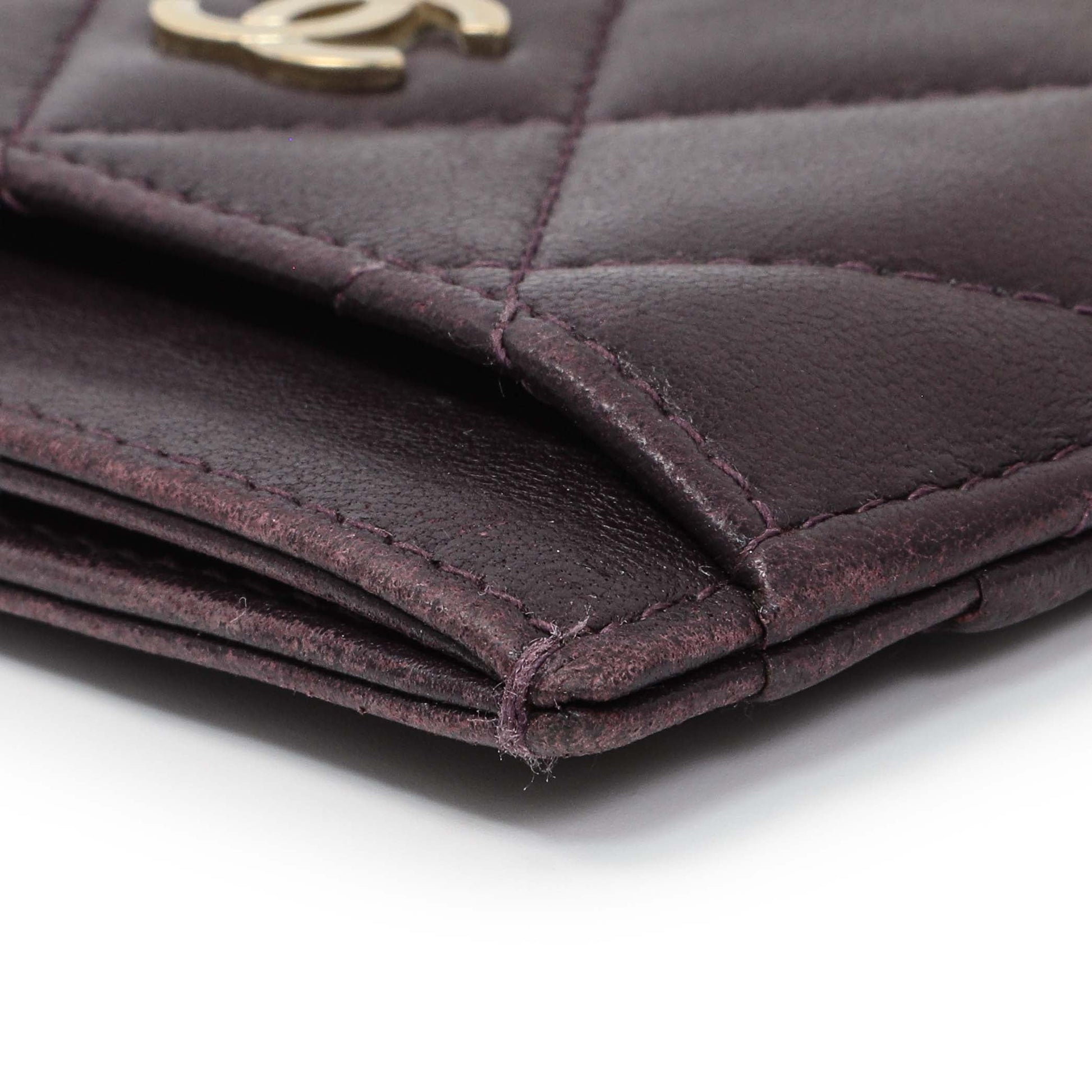 Exclusive Chanel Purple Lambskin Quilted Card Holder — Alternate View 7
