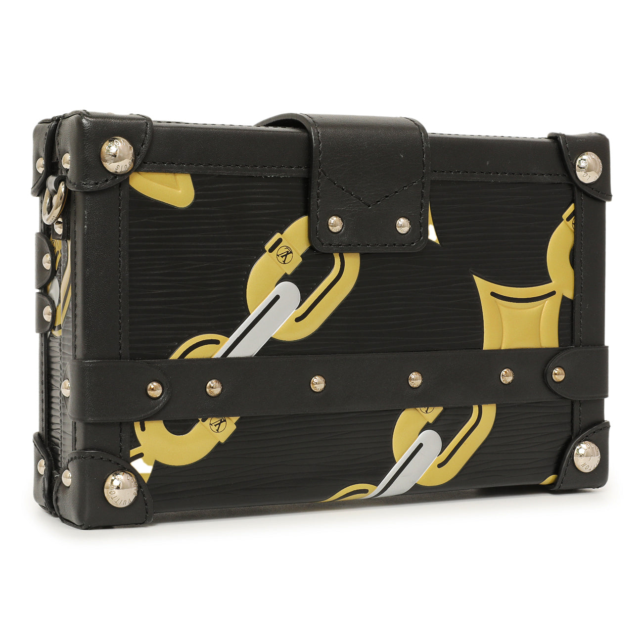 Exclusive Louis Vuitton Black Epi Chain Flower Petite Malle — Side View