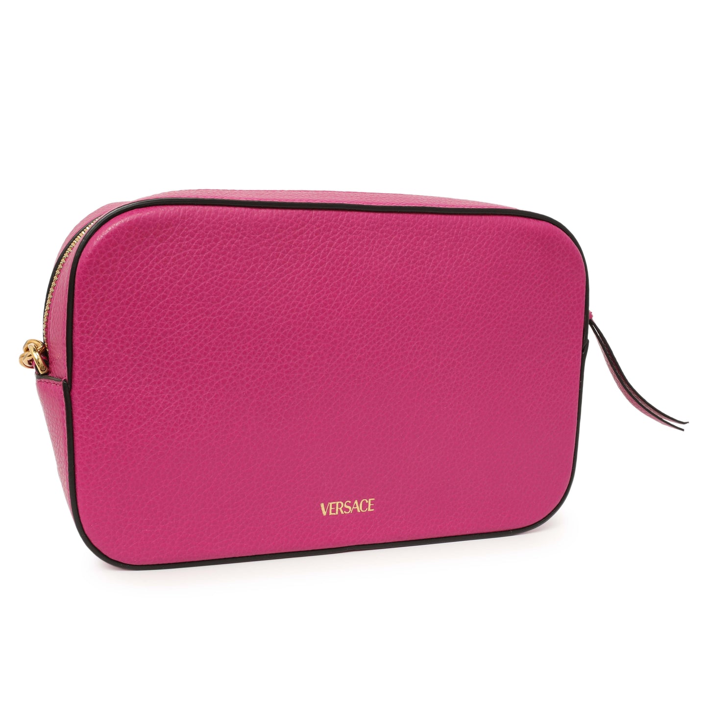 Exclusive Versace Fuchsia Calfskin Small Virtus Camera Bag — Side View