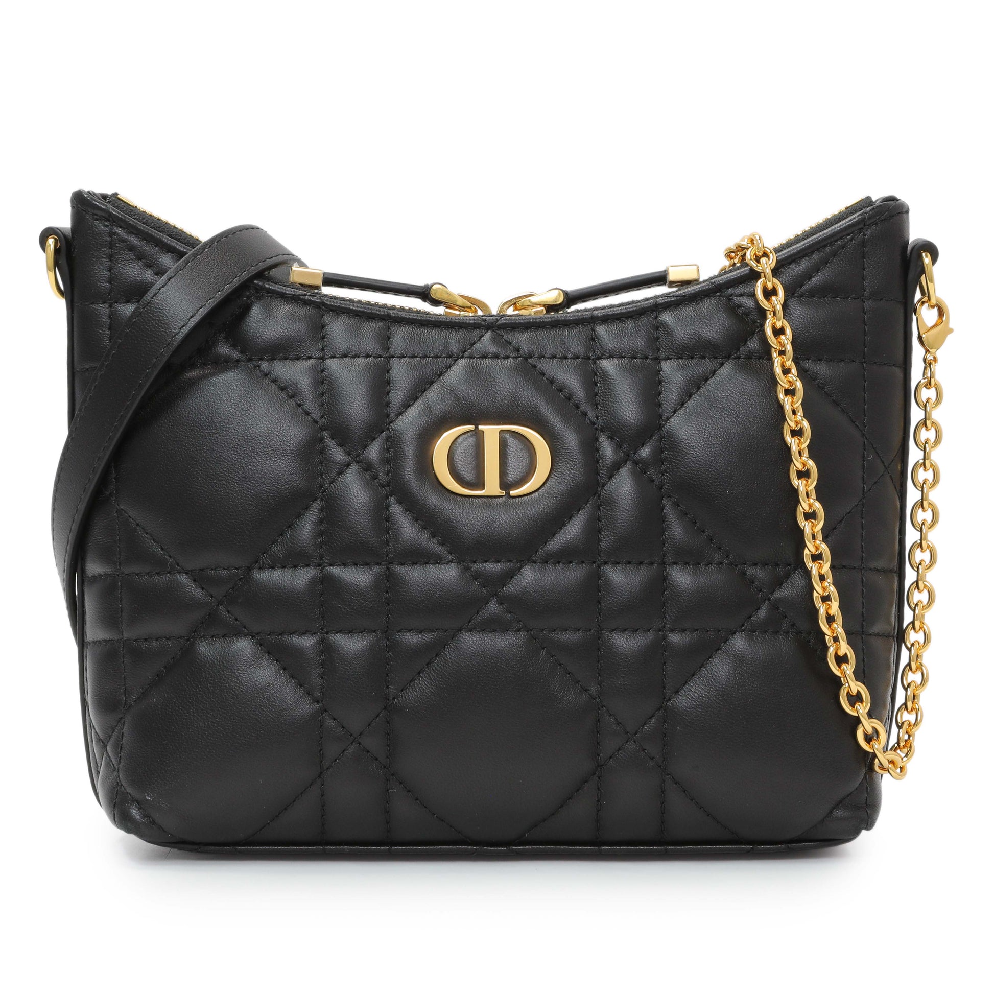 Exclusive Christian Dior Black Miss Caro Diorling Mini Bag with Chain — Front View