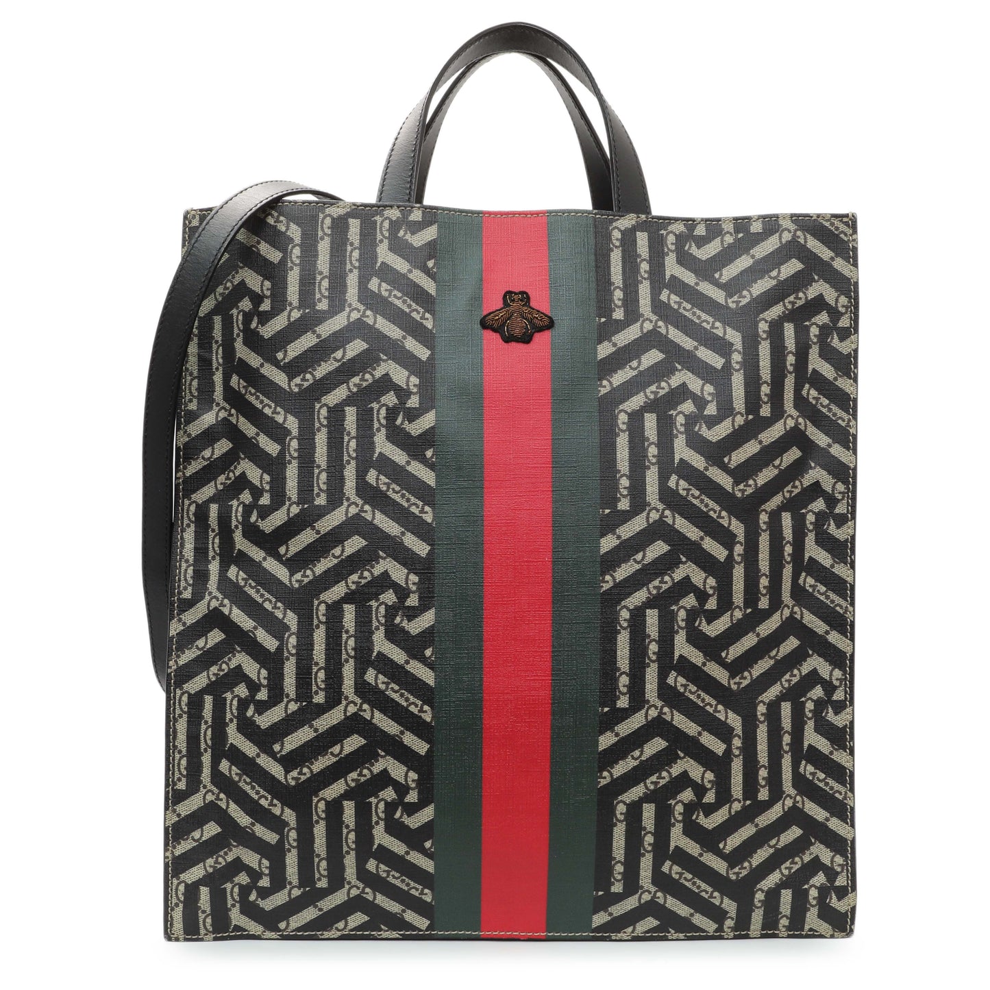 Exclusive Gucci Convertible Soft Open Caleido GG Coated Canvas tote bag — Front View