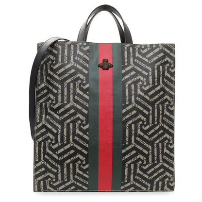 Exclusive Gucci Convertible Soft Open Caleido GG Coated Canvas tote bag — Front View