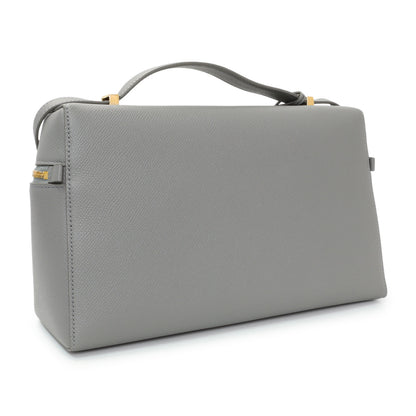 Exclusive Loro Piana Grey Textured Calfskin Extra Bag L27 — Back View