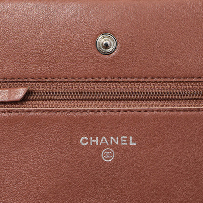 Exclusive Chanel Bronze Striated Quilted Patent Wallet on Chain — Alternate View 11