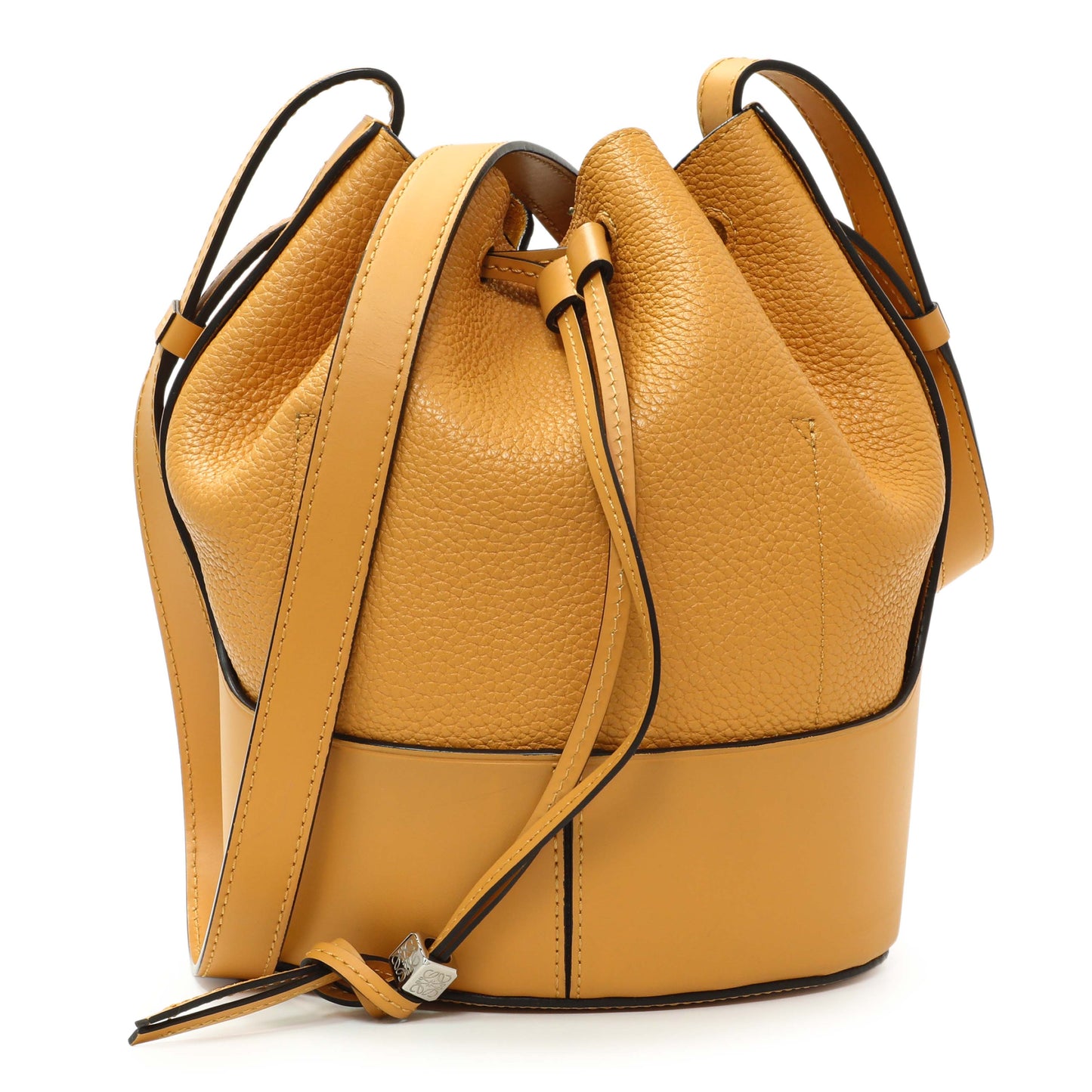 Exclusive Loewe Yellow Calfskin Medium Balloon Bucket Bag — Front View