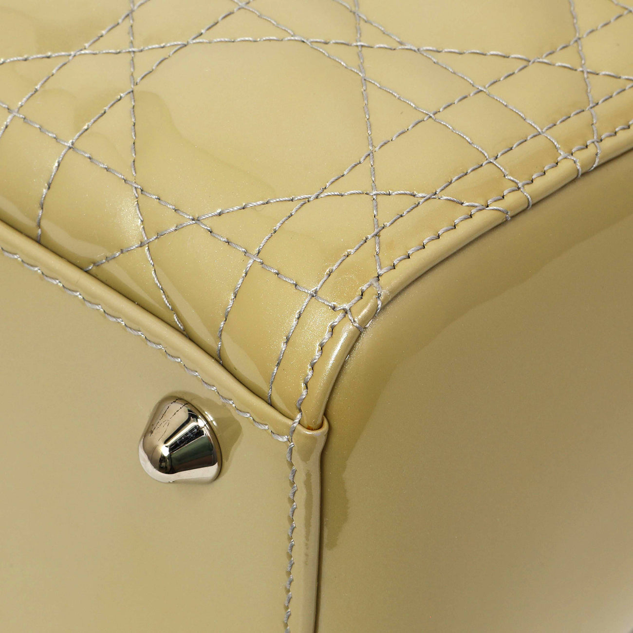 Exclusive Christian Dior Patent Cannage Large Lady Dior — Detail View