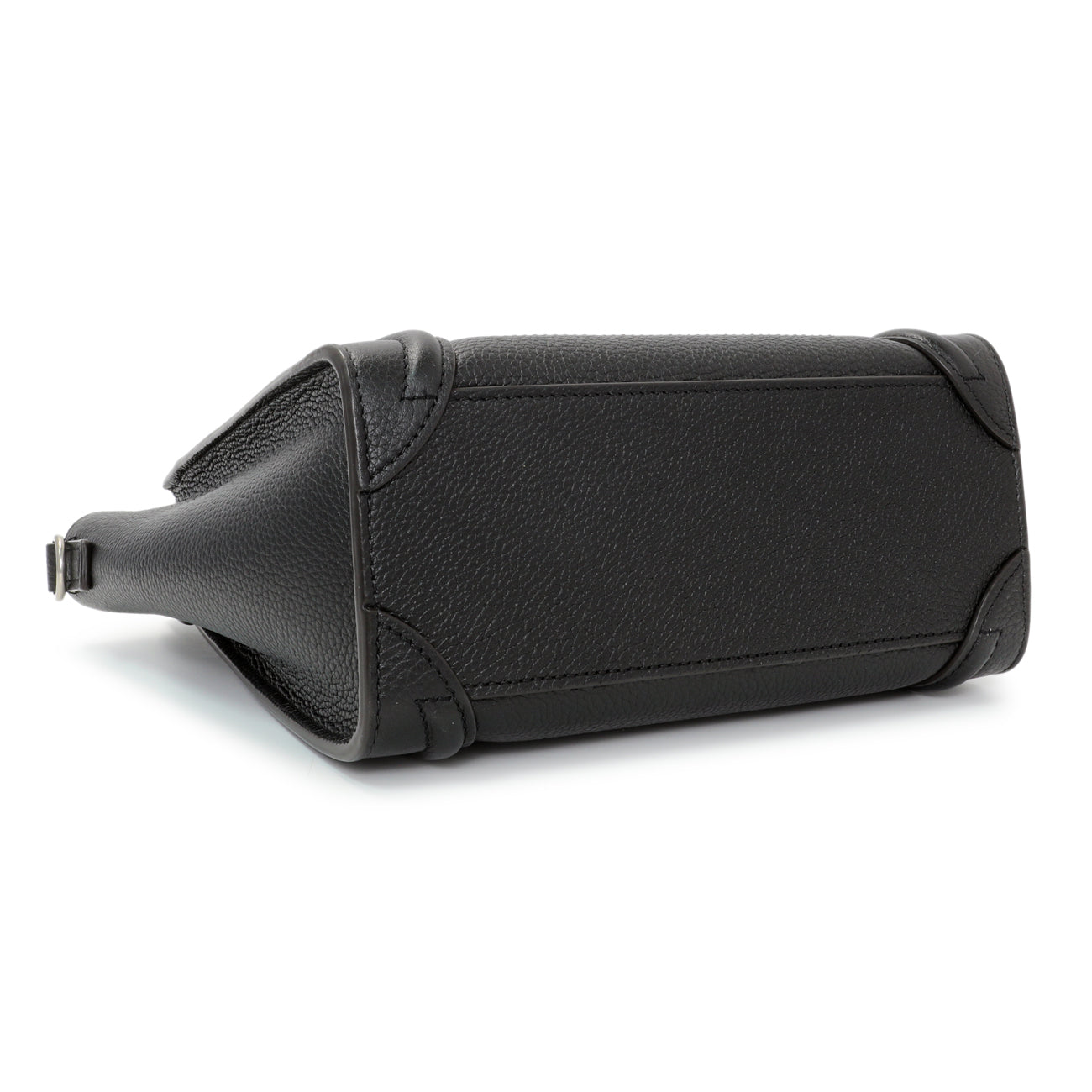 Exclusive Celine Black Drummed Calfskin Nano Luggage Tote — Back View