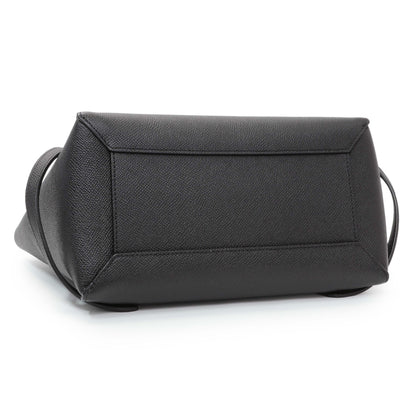 Exclusive Celine Black Grained Calfskin Micro Belt Bag — Back View