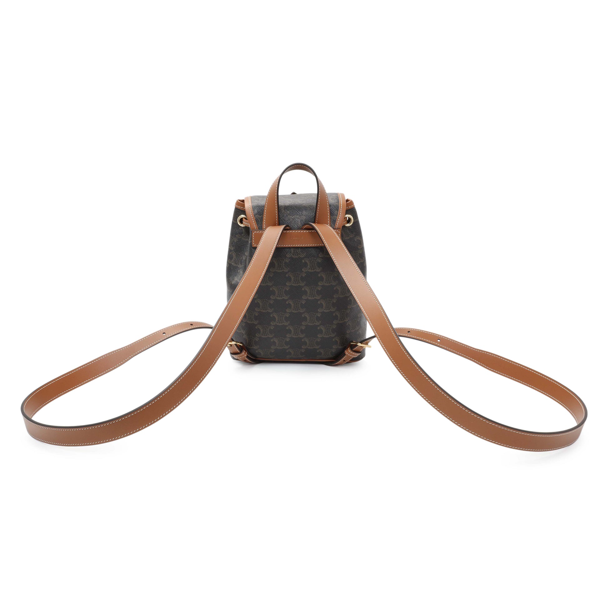 Exclusive Celine Triomphe Canvas Calfskin Mini Folco Backpack — Side View