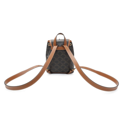 Exclusive Celine Triomphe Canvas Calfskin Mini Folco Backpack — Side View