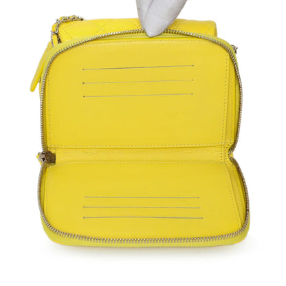 Exclusive Chanel Yellow Quilted Calfskin Mini Chain Flap — Alternate View 11