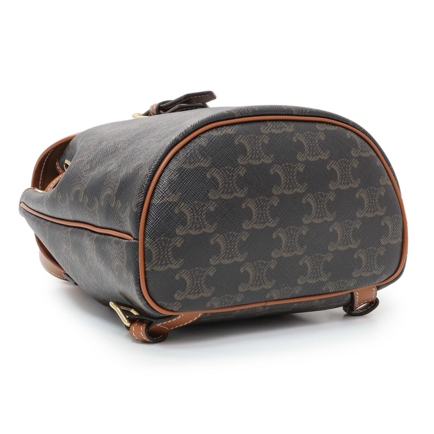 Exclusive Celine Triomphe Canvas Calfskin Mini Folco Backpack — Back View