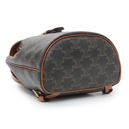 Exclusive Celine Triomphe Canvas Calfskin Mini Folco Backpack — Back View
