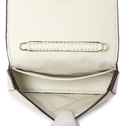 Exclusive Fendi White Nappa Matisse FF Embossed Nano Baguette Charm — Top View