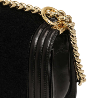 Exclusive Chanel Black Shearling Medium Boy Bag — Alternate View 12