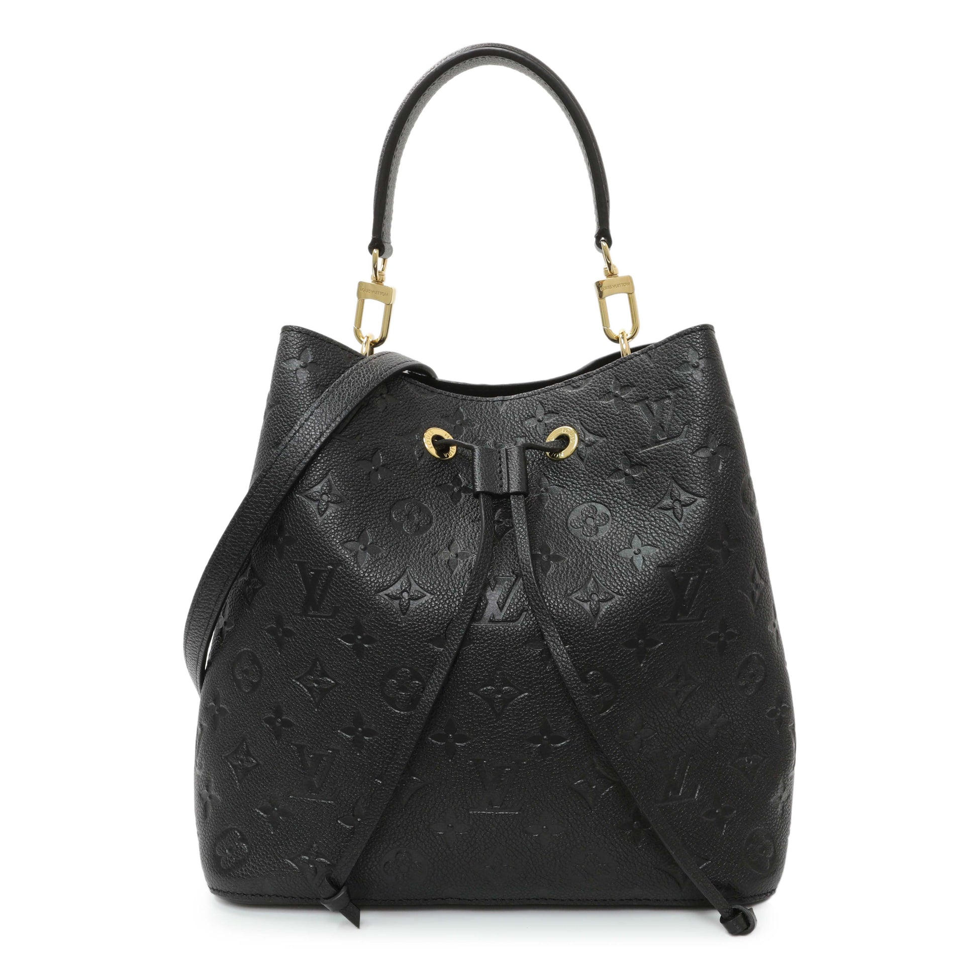 Exclusive Louis Vuitton Black Empreinte Monogram Neonoe MM — Front View