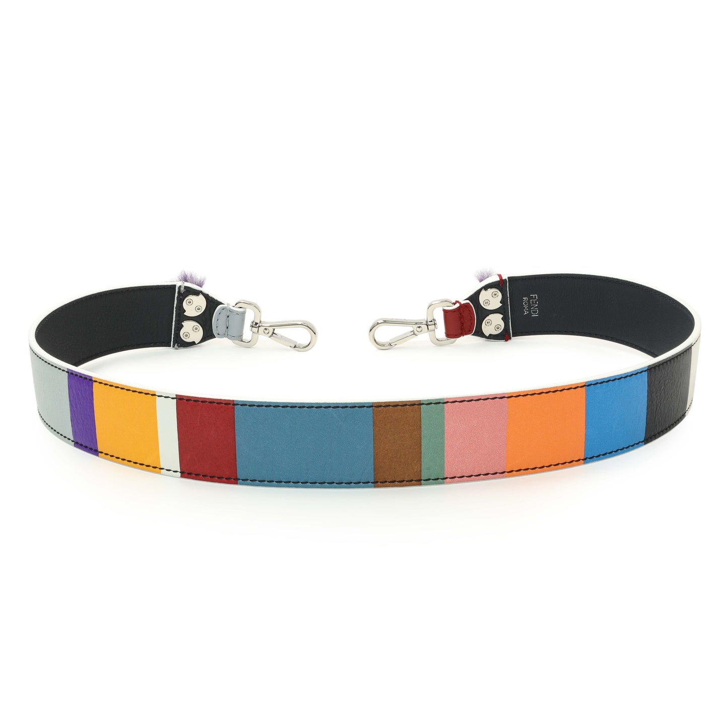 Exclusive Fendi Multicolor Calfskin Striped Monster Strap You — Side View