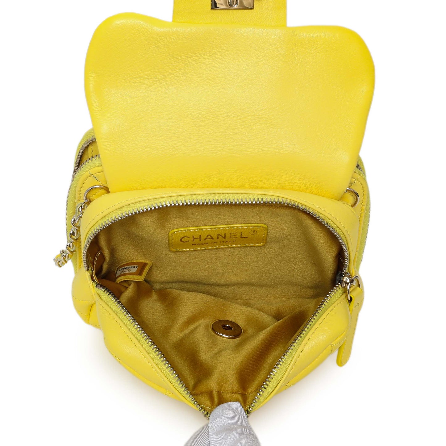 Exclusive Chanel Yellow Quilted Calfskin Mini Chain Flap — Alternate View 10
