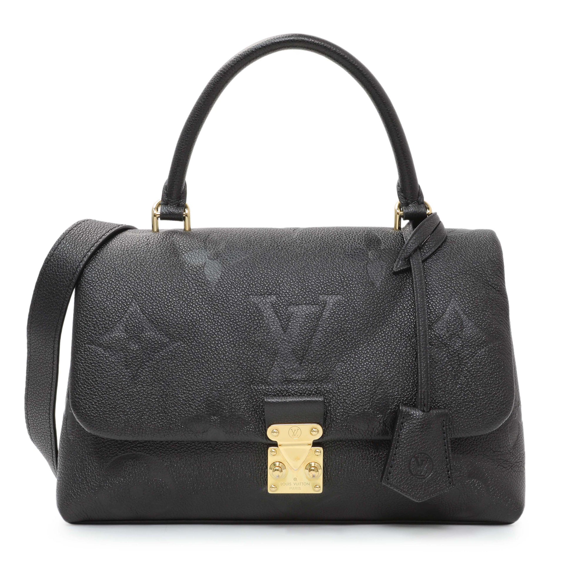 Exclusive Louis Vuitton Black Empreinte Monogram Giant Madeleine MM — Front View