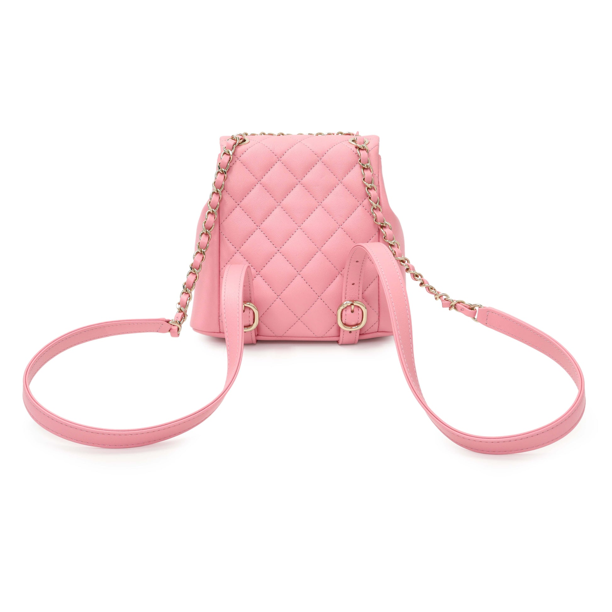 Exclusive Chanel Pink Calfskin Small Duma Backpack — Side View