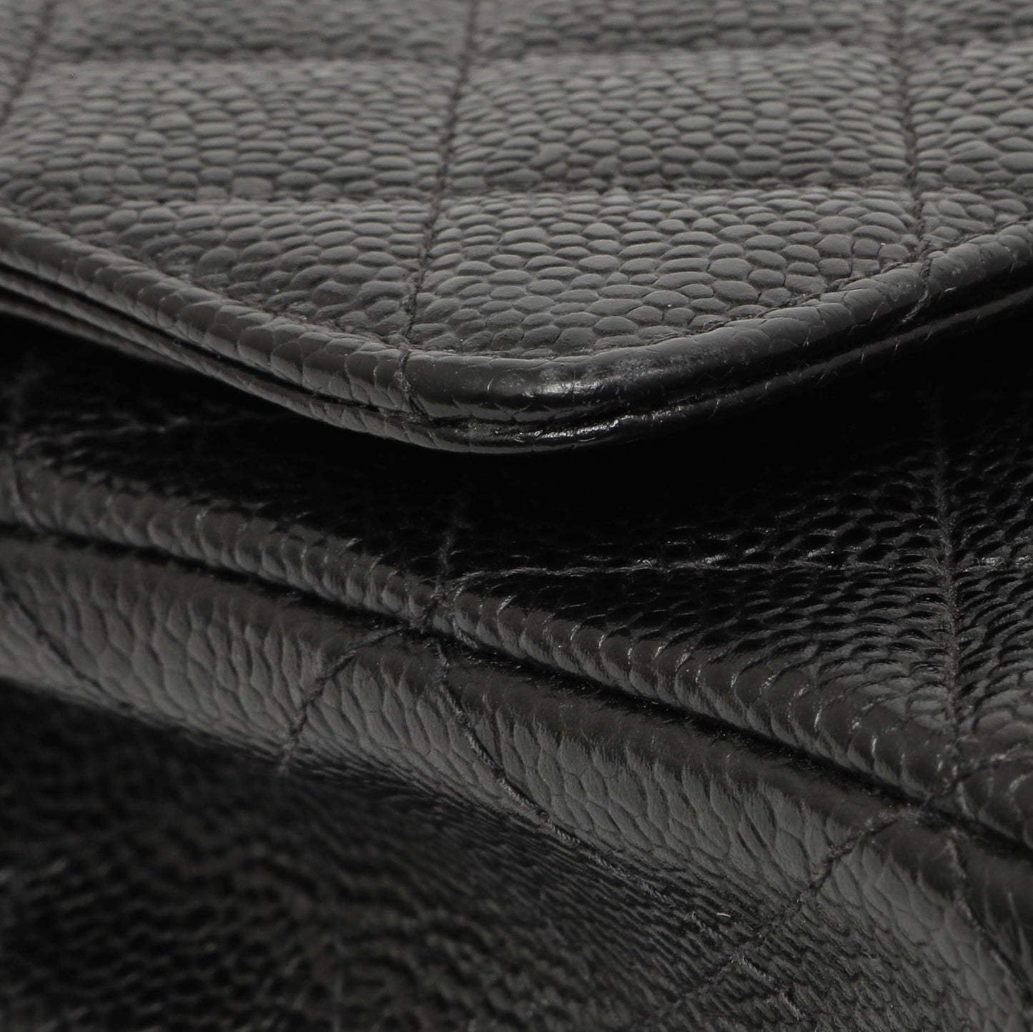 Exclusive Chanel Black Quilted Caviar Medium Classic Double Flap — Alternate View 7