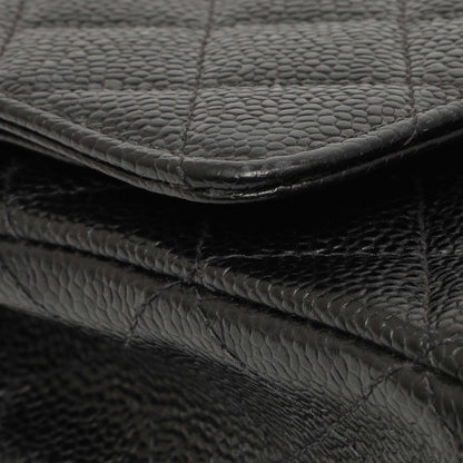 Exclusive Chanel Black Quilted Caviar Medium Classic Double Flap — Alternate View 7