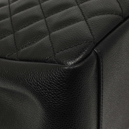 Exclusive Chanel Black Quilted Caviar Grand Shopping Tote GST — Top View