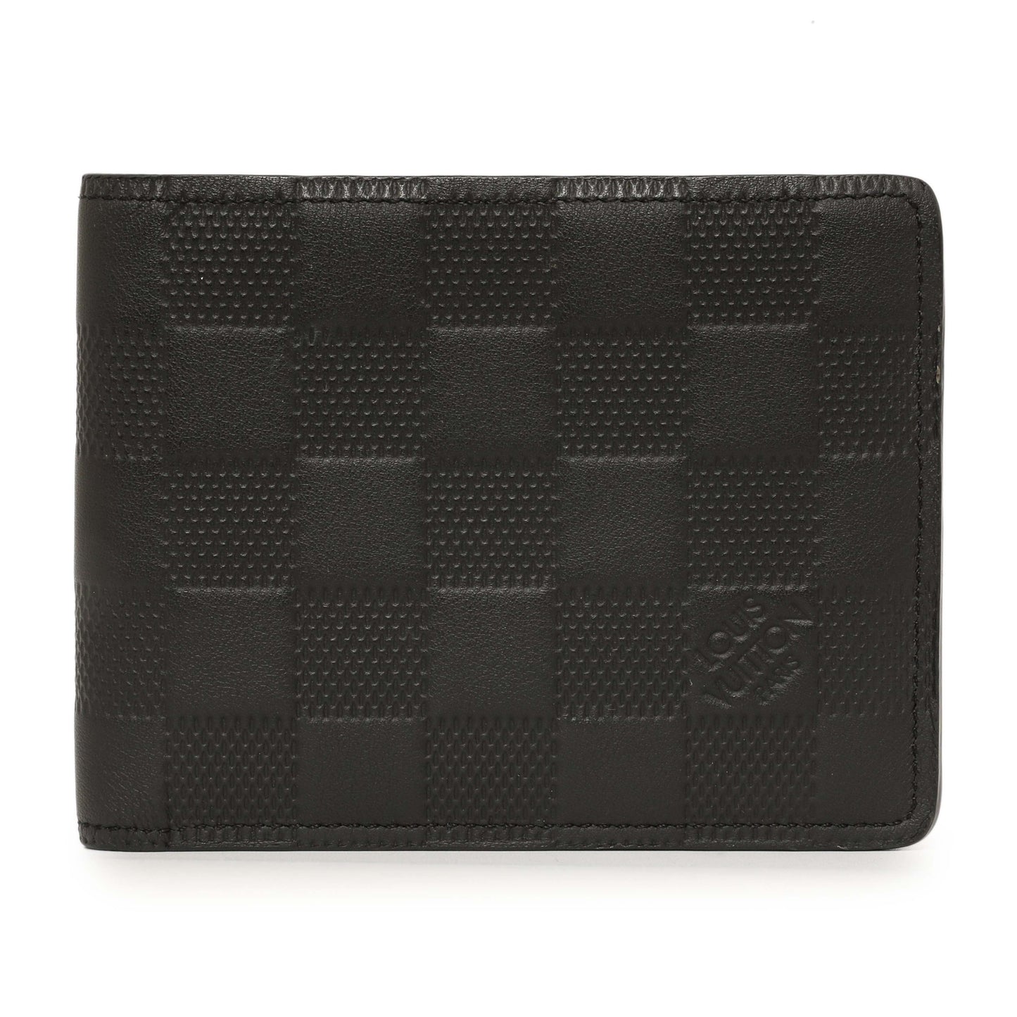 Exclusive Louis Vuitton Black Damier Infini Slender Wallet — Front View