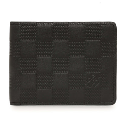 Exclusive Louis Vuitton Black Damier Infini Slender Wallet — Front View