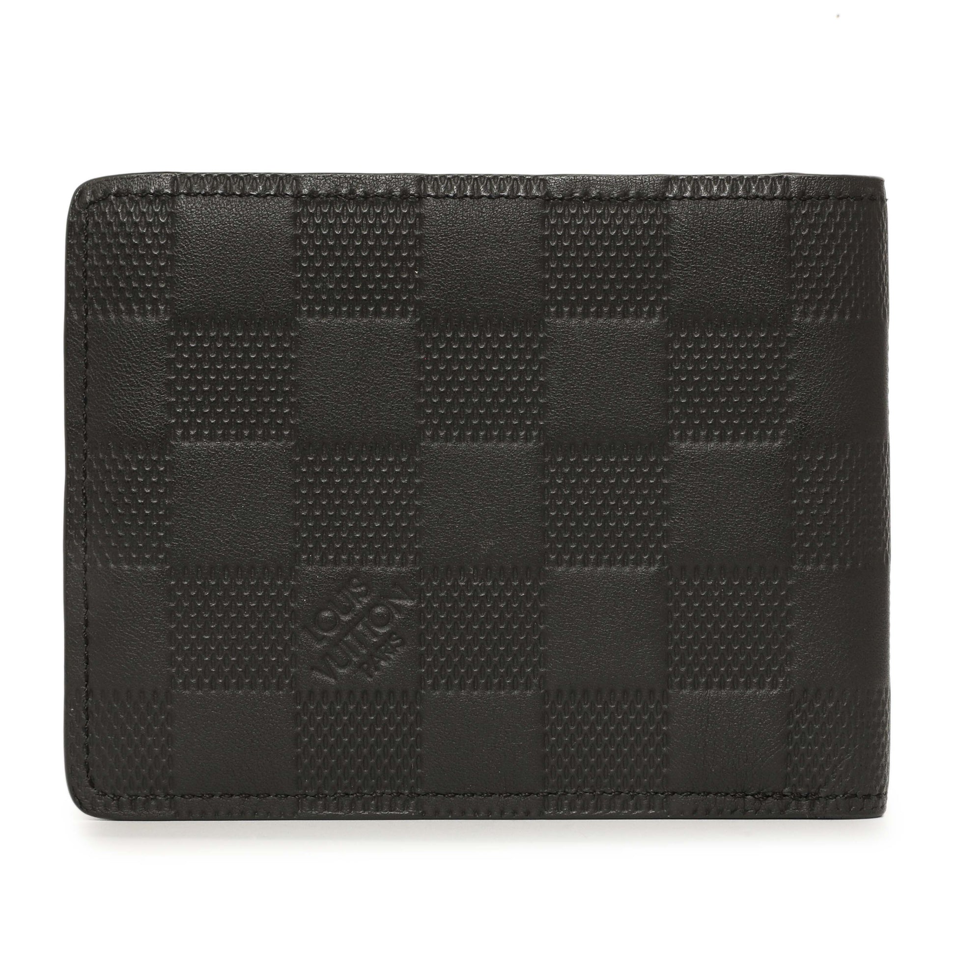 Exclusive Louis Vuitton Black Damier Infini Slender Wallet — Side View
