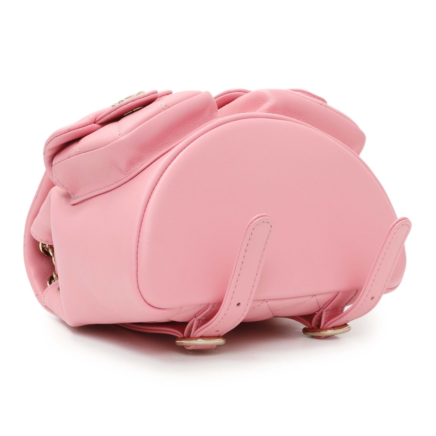 Exclusive Chanel Pink Calfskin Small Duma Backpack — Back View