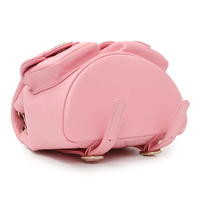 Exclusive Chanel Pink Calfskin Small Duma Backpack — Back View