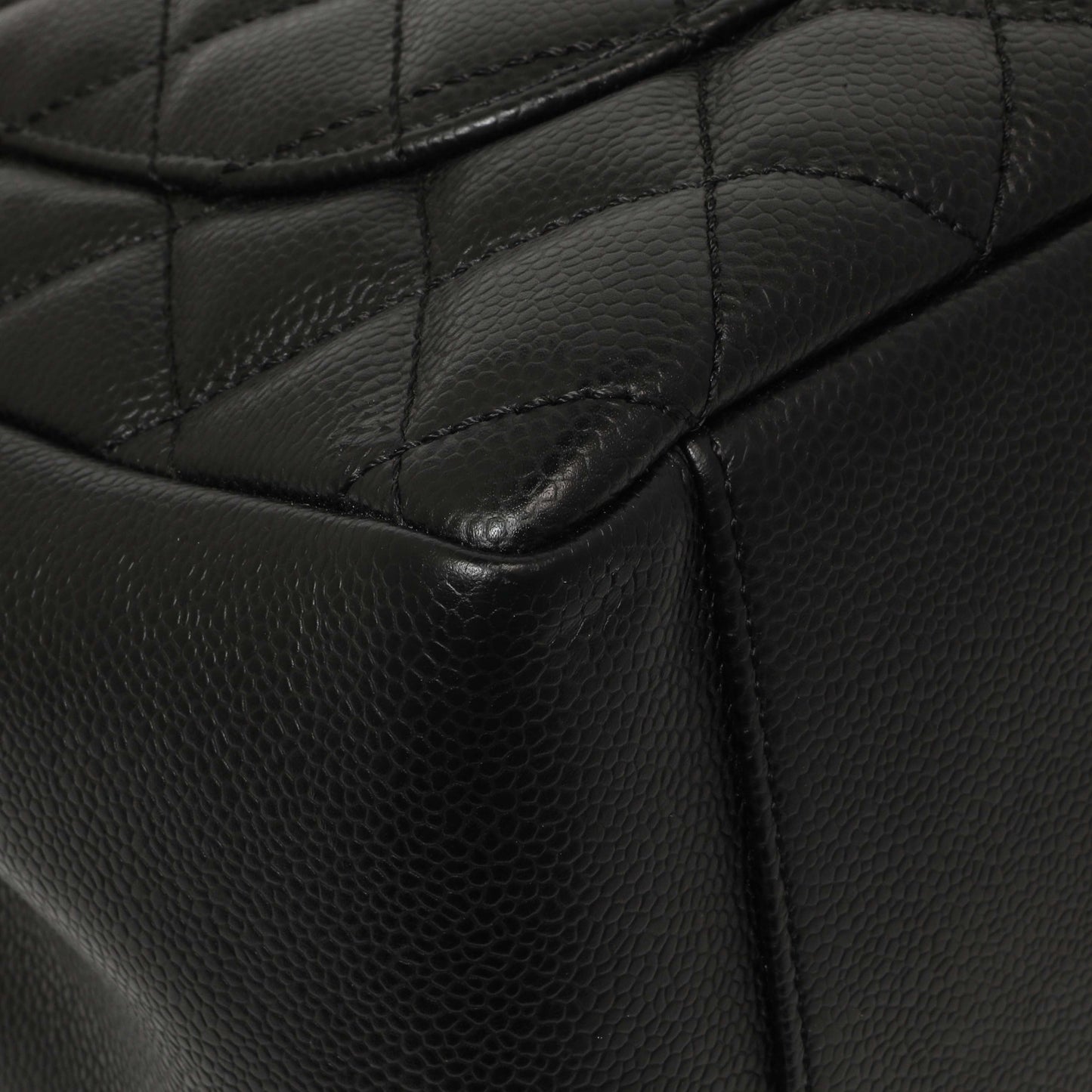 Exclusive Chanel Black Quilted Caviar Grand Shopping Tote GST — Lifestyle View