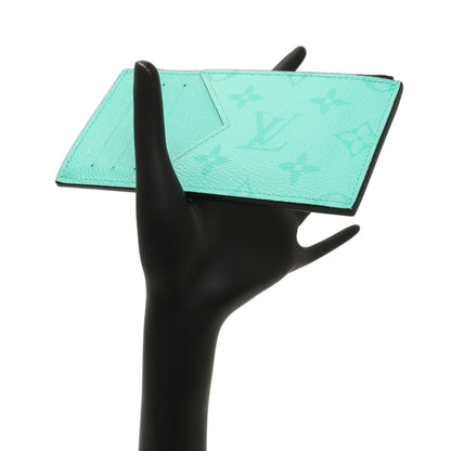 Exclusive Louis Vuitton Teal Taigarama Coin Card Holder — Lifestyle View