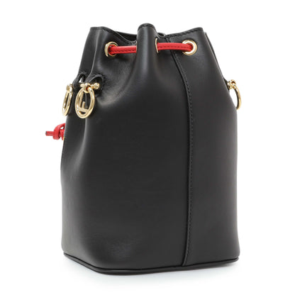Exclusive Fendi Black Calfskin Monster Mini Mon Tresor Bucket Bag — Side View