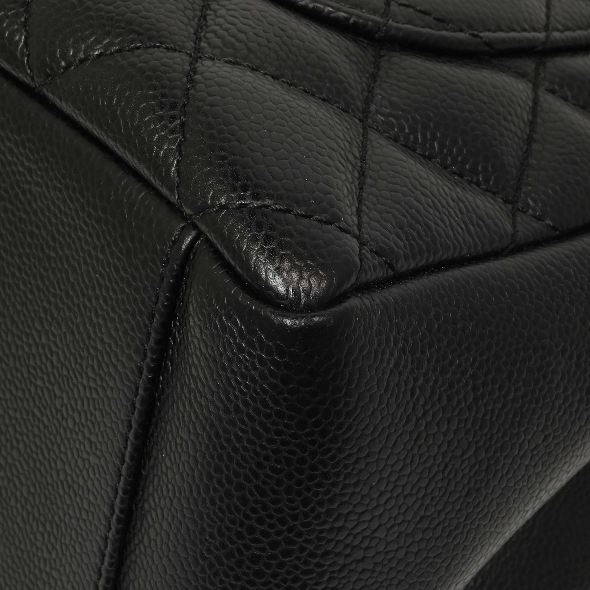 Exclusive Chanel Black Quilted Caviar Grand Shopping Tote GST — Alternate View 7