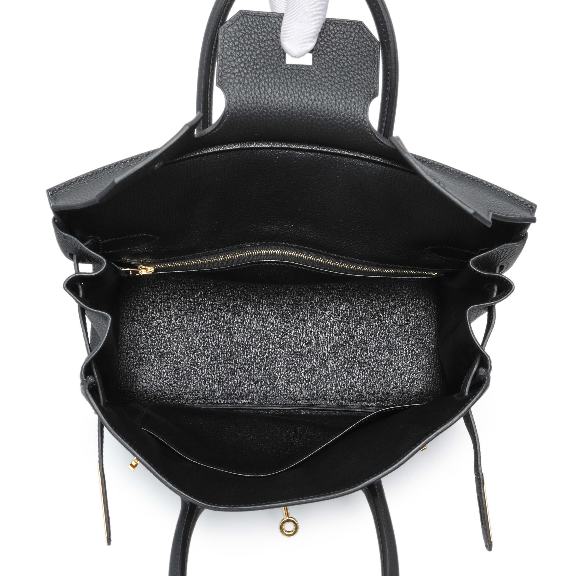 Exclusive Hermes Black Togo Birkin 30 — Top View