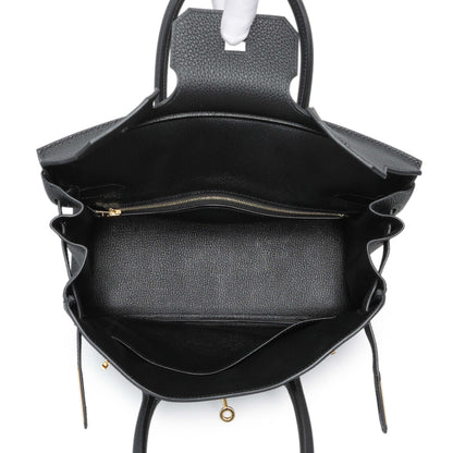 Exclusive Hermes Black Togo Birkin 30 — Top View