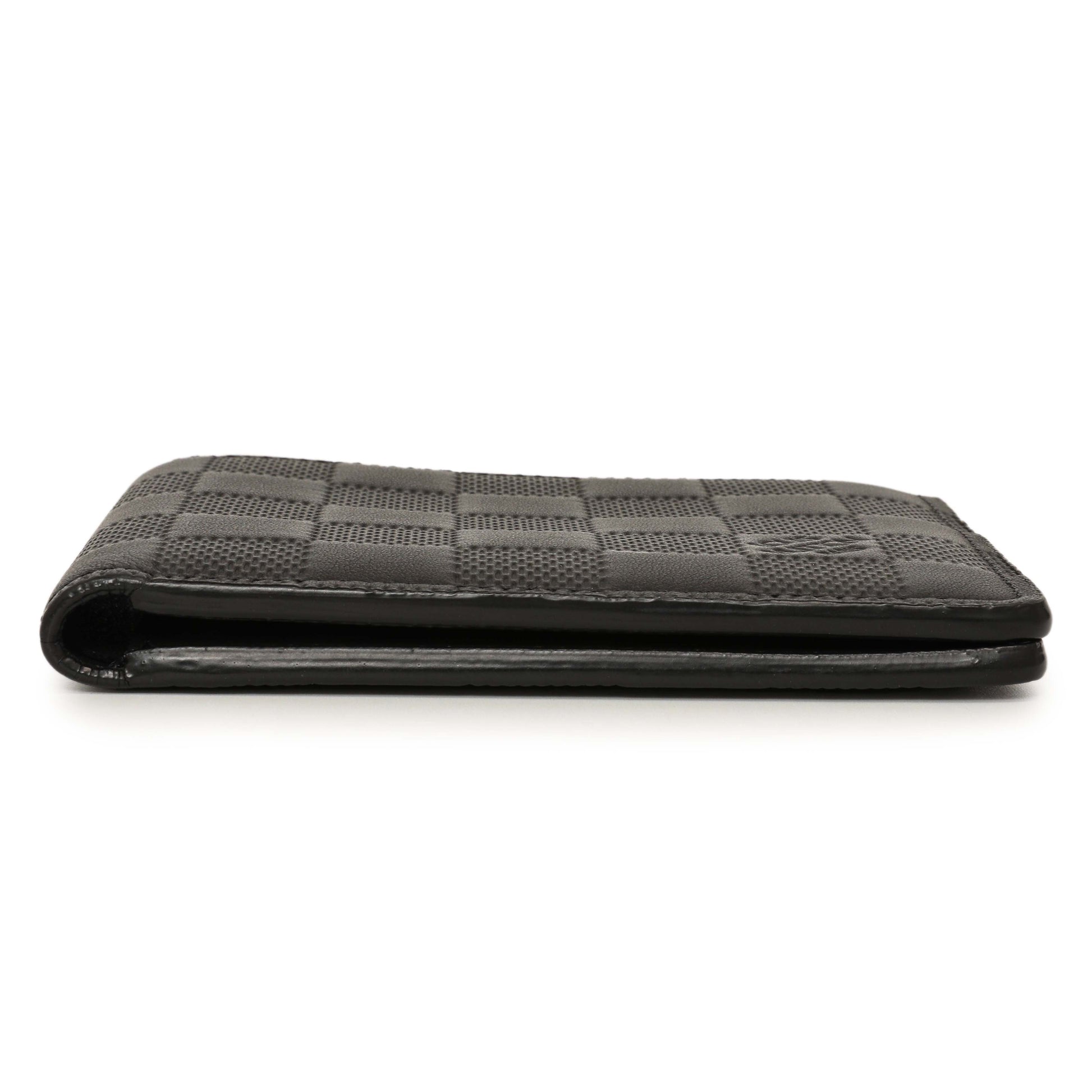 Exclusive Louis Vuitton Black Damier Infini Slender Wallet — Back View
