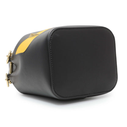 Exclusive Fendi Black Calfskin Monster Mini Mon Tresor Bucket Bag — Back View