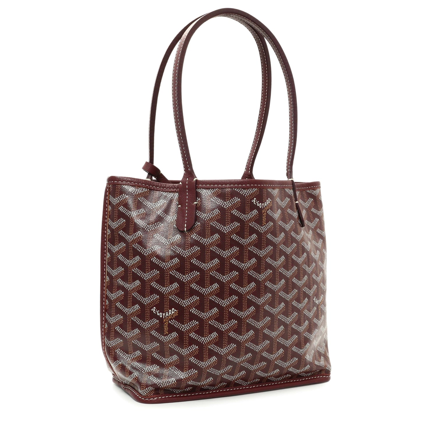 Exclusive Goyard Burgundy Goyardine Reversible Mini Anjou — Side View