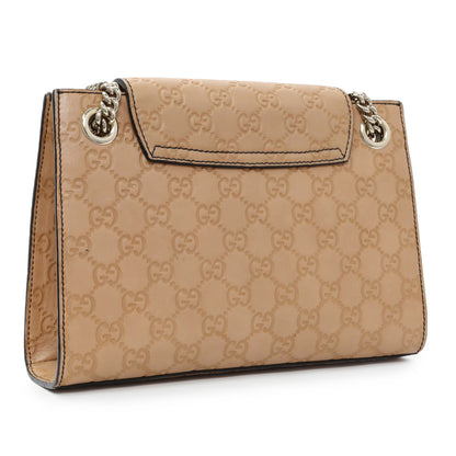 Exclusive Gucci Beige Guccissima Emily Small Chain Shoulder Bag — Side View
