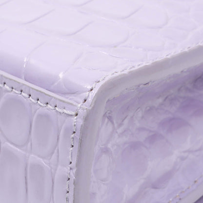 Exclusive Balenciaga Lilac Shiny Calfskin Crocodile Embossed Hourglass Chain Bag — Alternate View 7