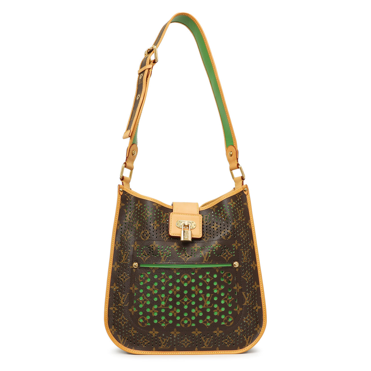 Exclusive Louis Vuitton Vert Monogram Perforated Musette — Front View