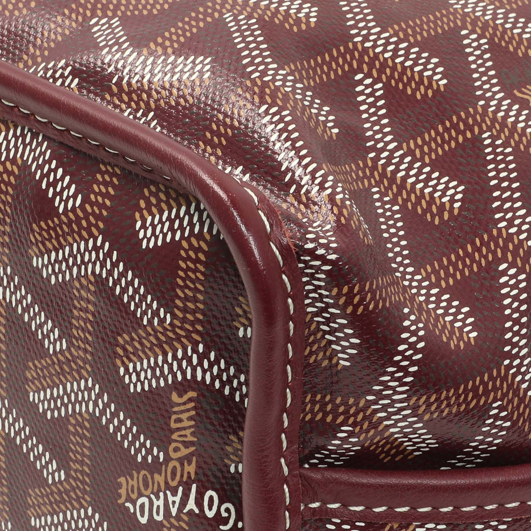 Exclusive Goyard Burgundy Goyardine Reversible Mini Anjou — Detail View