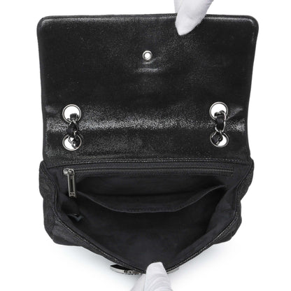 Exclusive Chanel Black Irridescent Calfskin Crystal CC Mini Flap — Top View