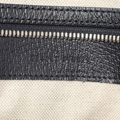 Exclusive Gucci Blue Textured Dollar Calfskin Web Medium Savoy Duffle Bag — Lifestyle View