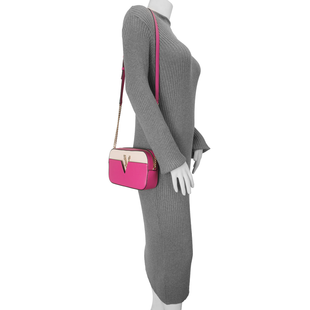Exclusive Versace Fuchsia Calfskin Small Virtus Camera Bag — Alternate View 7