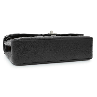 Exclusive Chanel Black Quilted Caviar Medium Double Flap — Back View